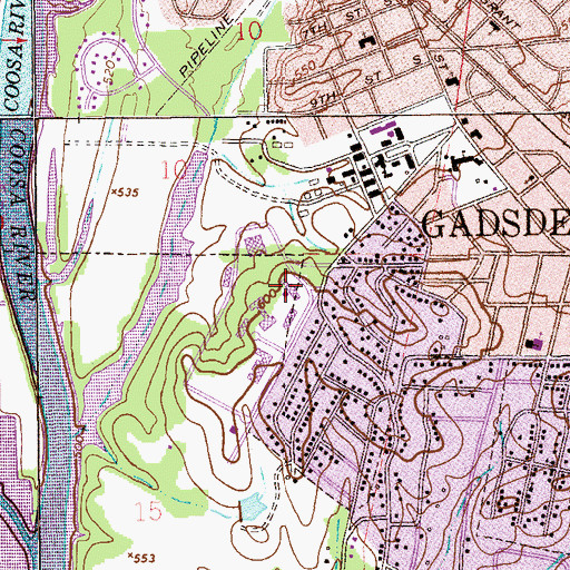 Topographic Map of Allen Hall, AL