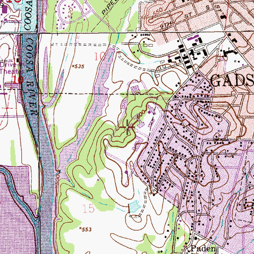 Topographic Map of Naylor Hall, AL