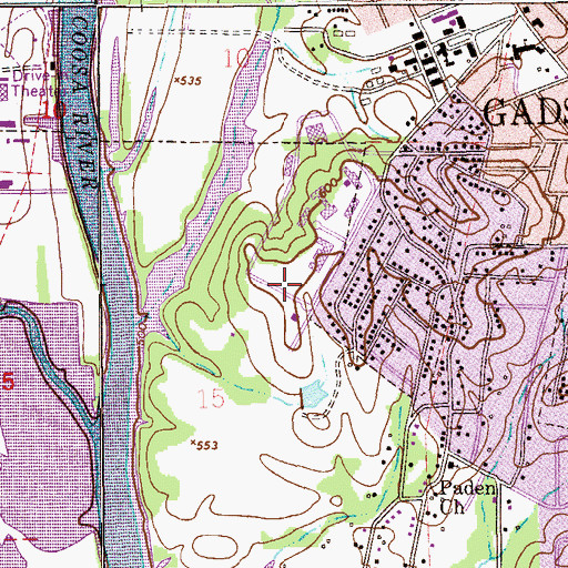Topographic Map of Helderman Hall, AL