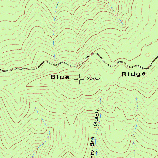 Topographic Map of Blue Ridge, CA
