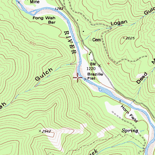 Topographic Map of Brazille Flat, CA