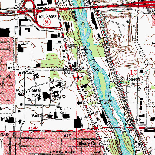 Topographic Map of Fox Valley Adult Transition Center, IL