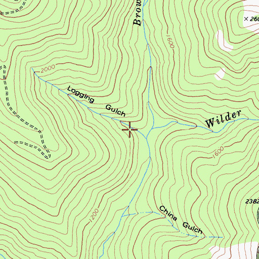 Topographic Map of Brown Creek, CA