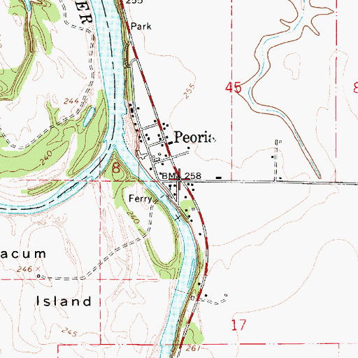 Topographic Map of Peoria Station 53, OR