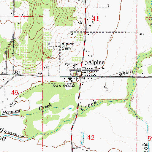 Topographic Map of Monroe Rural Fire Protection District Station 3, OR