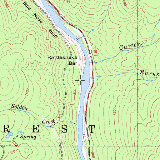 Topographic Map of Burns Creek, CA
