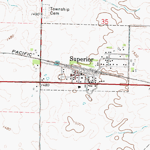 Topographic Map of Superior Fire Department, IA