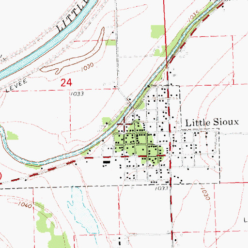 Topographic Map of Little Sioux Fire Department, IA