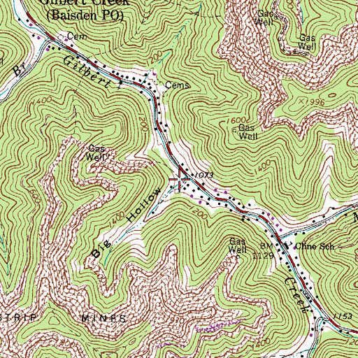 Topographic Map of Baisden Volunteer Fire Department, WV