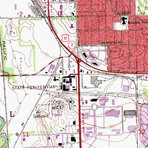 Topographic Map of Nebraska State Penitentiary Hospital and Clinic, NE