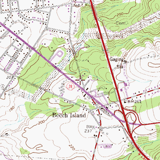 Topographic Map of Beech Island Fire Department, SC