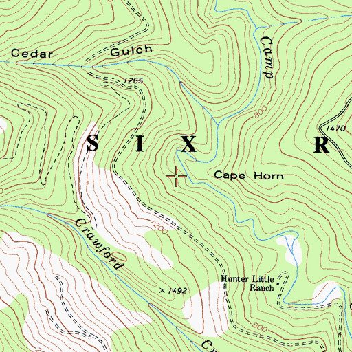 Topographic Map of Cape Horn, CA