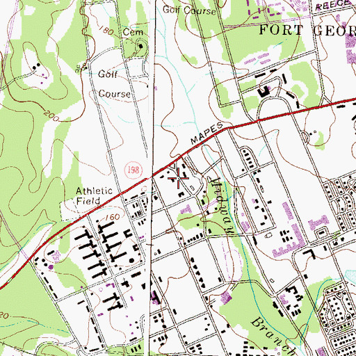 Topographic Map of Fort Meade Fire and Emergency Services, MD