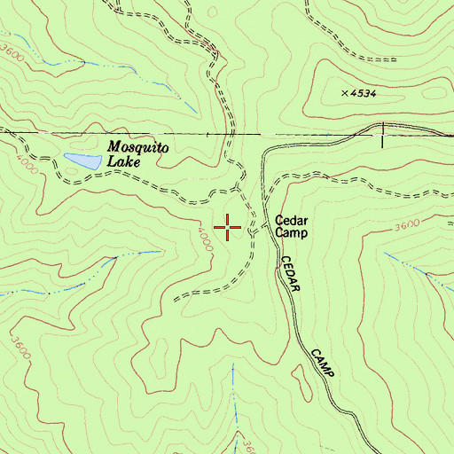 Topographic Map of Cedar Camp, CA