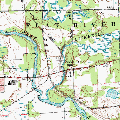 Topographic Map of Kiddville Post Office (historical), MI