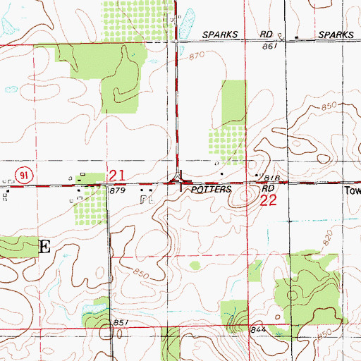 Topographic Map of Avon Post Office (historical), MI
