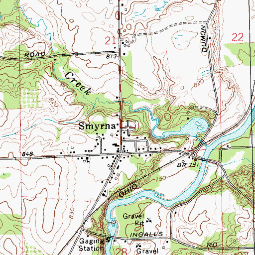 Topographic Map of Smyrna Cemetery, MI