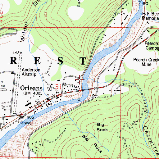 Topographic Map of Cheenitch Creek, CA