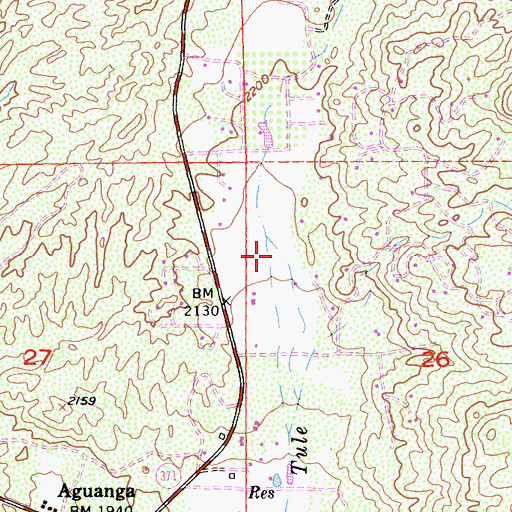 Topographic Map of Aguanga Census Designated Place, CA
