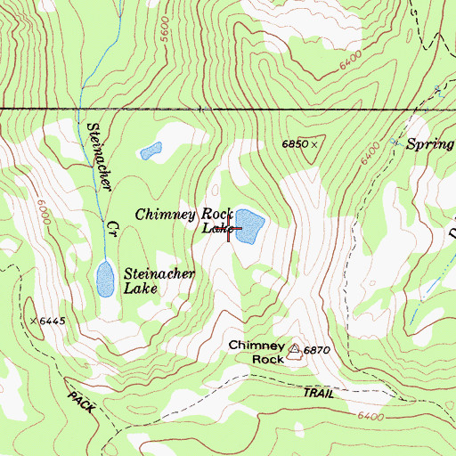 Topographic Map of Chimney Rock Lake, CA