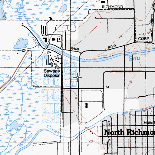 Topographic Map of North Richmond Census Designated Place, CA