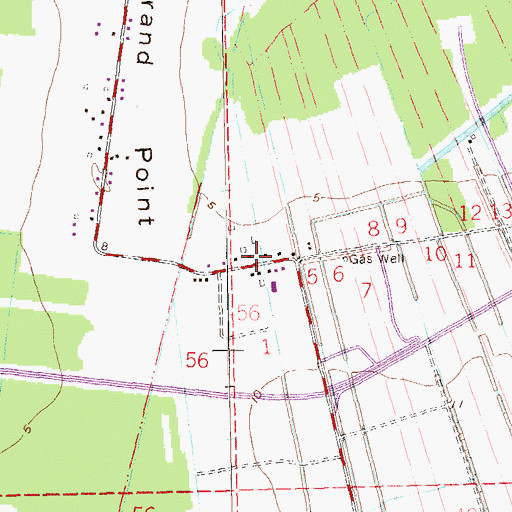 Topographic Map of Grand Point Census Designated Place, LA