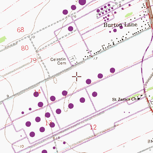 Topographic Map of Saint James Census Designated Place, LA