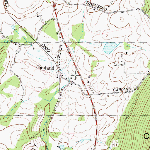 Topographic Map of Gapland Census Designated Place, MD