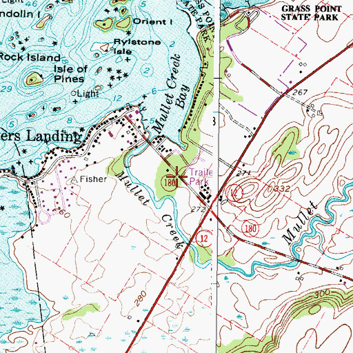 Topographic Map of Fishers Landing Census Designated Place, NY