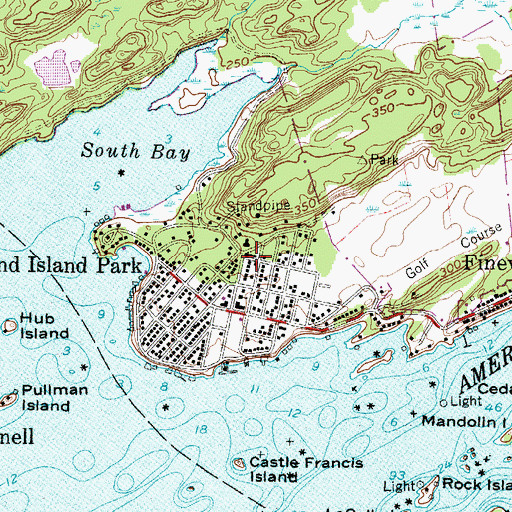 Topographic Map of Thousand Island Park Census Designated Place, NY