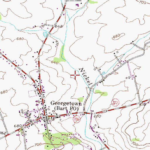 Topographic Map of Georgetown Census Designated Place, PA