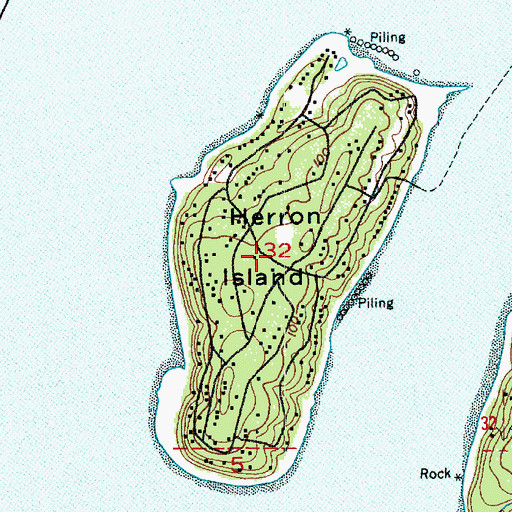 Topographic Map of Herron Island Census Designated Place, WA