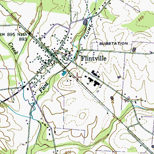Topographic Map of Flintville Census Designated Place, TN