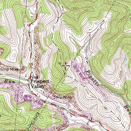 Topographic Map of Duncan Cemetery, WV