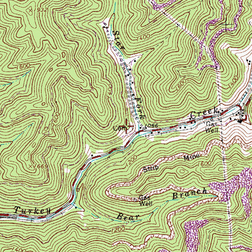 Topographic Map of Star Hollow Cemetery, WV