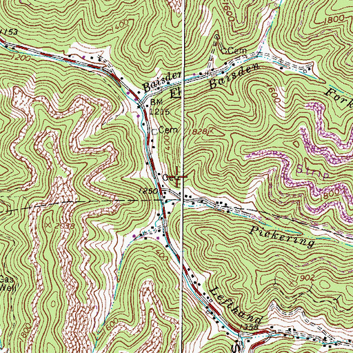 Topographic Map of Ritchie and Cline Cemetery, WV