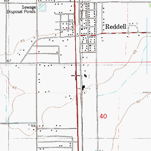 Topographic Map of Reddell Census Designated Place, LA