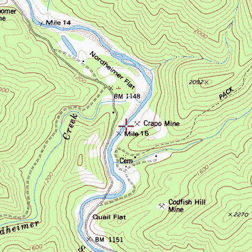 Topographic Map of Crapo Mine, CA