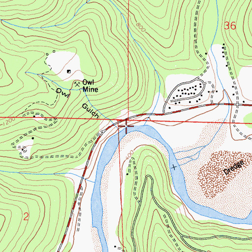 Topographic Map of Crawford Creek, CA