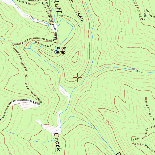 Topographic Map of Deer Lick Creek, CA