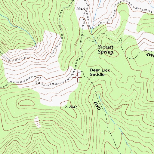 Topographic Map of Deer Lick Saddle, CA