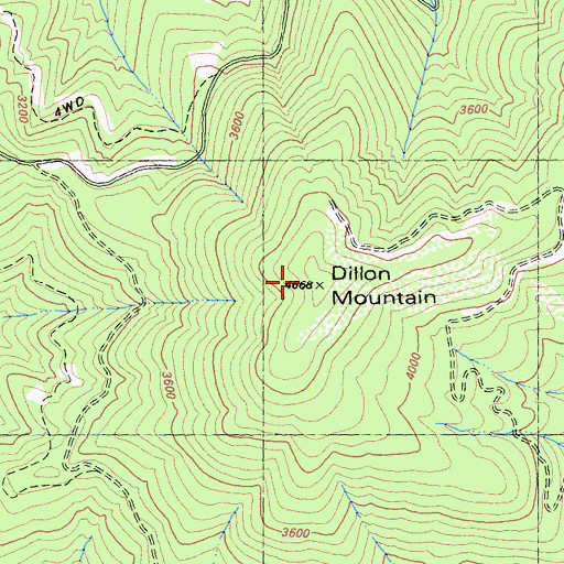 Topographic Map of Dillon Mountain, CA
