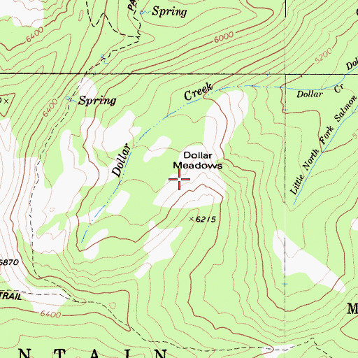 Topographic Map of Dollar Meadows, CA