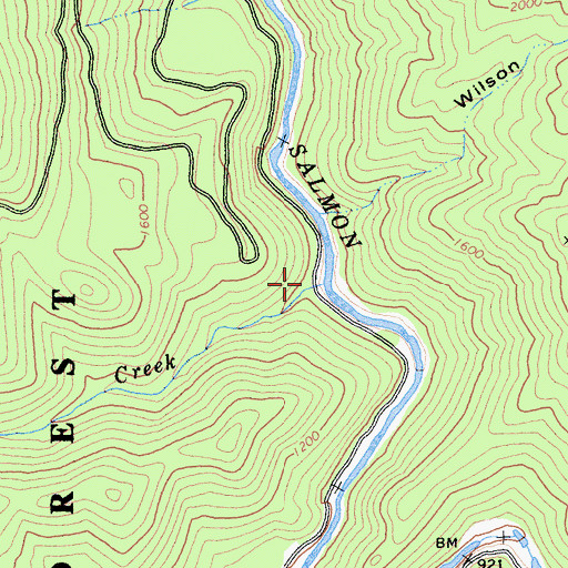 Topographic Map of Duncan Creek, CA