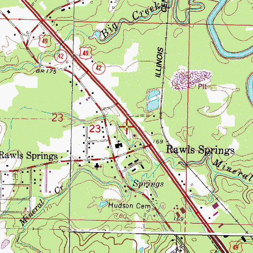Topographic Map of West Hattiesburg Congregation Church, MS