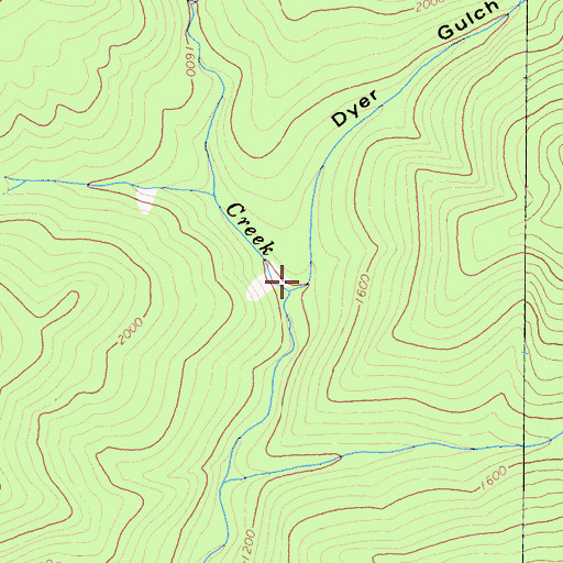 Topographic Map of Dyer Gulch, CA