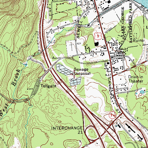 Topographic Map of Lake George Village Wastewater Treatment Plant, NY