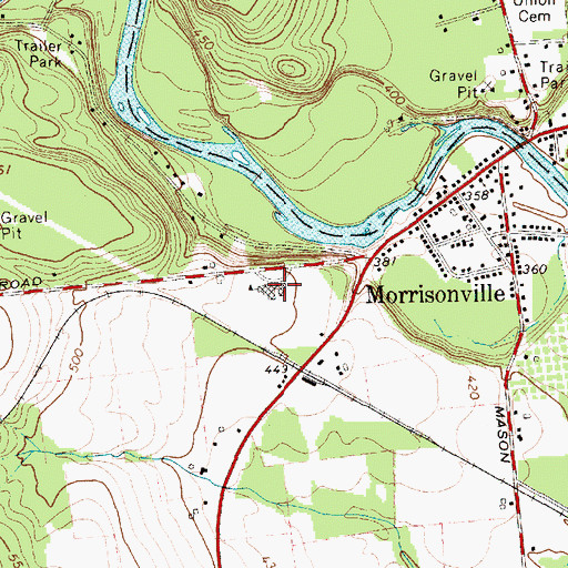 Topographic Map of Morrisonville Elementary School, NY