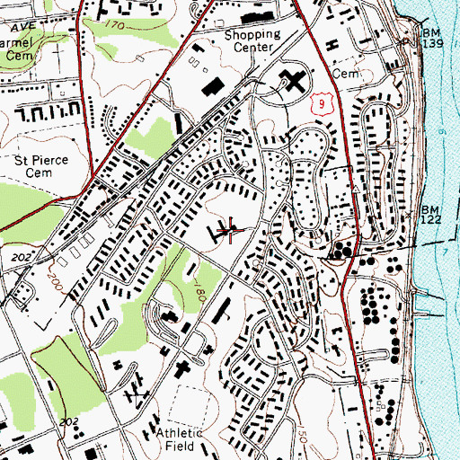 Topographic Map of Seton Catholic Central High School, NY