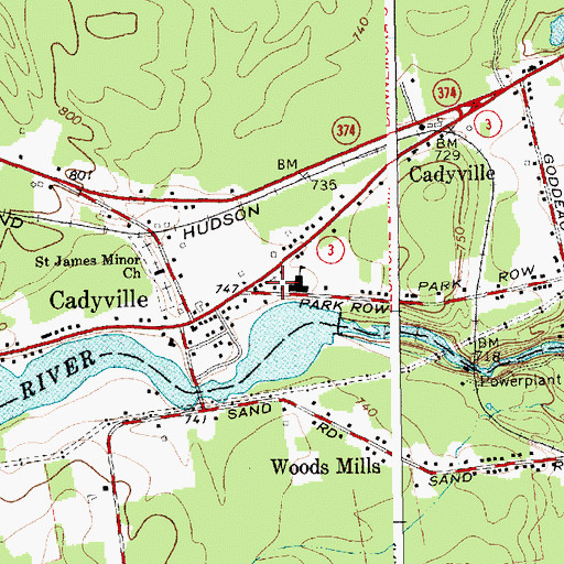 Topographic Map of Cadyville Wesleyan Church, NY